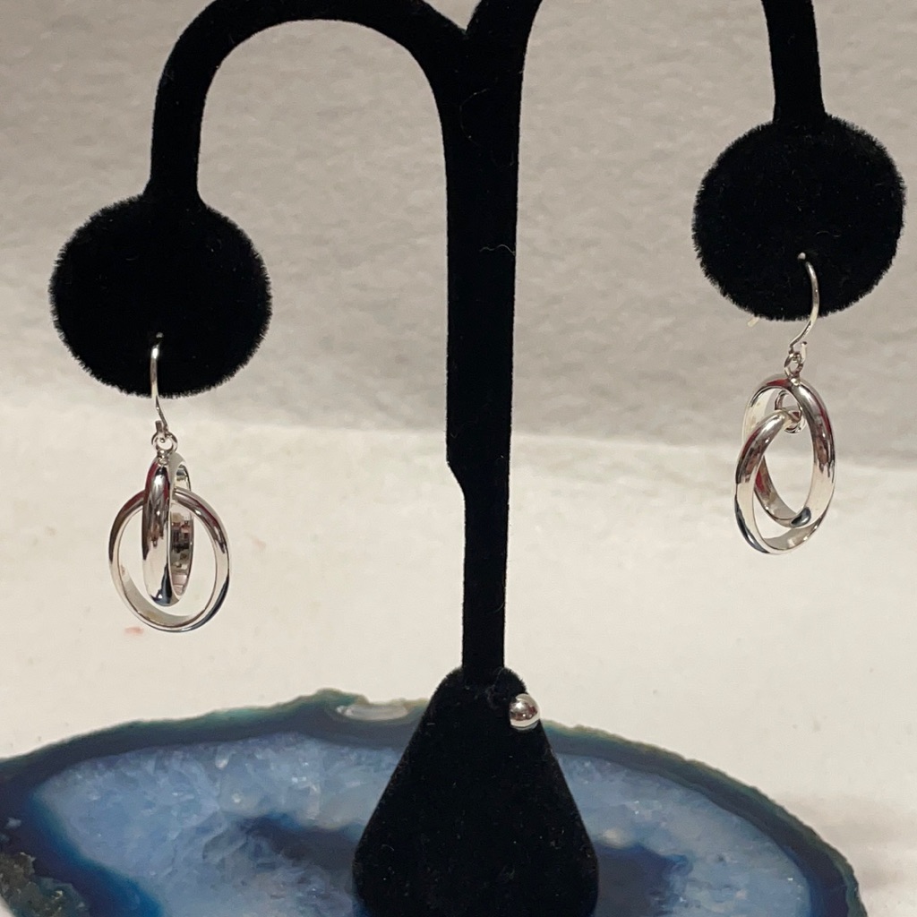Sterling Jcm Interlocking Hoop Earrings 55$